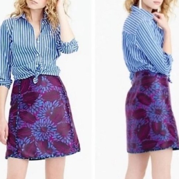 J. Crew Iridescent Midnight Floral Jacquard Mini Skirt - Picture 4 of 15
